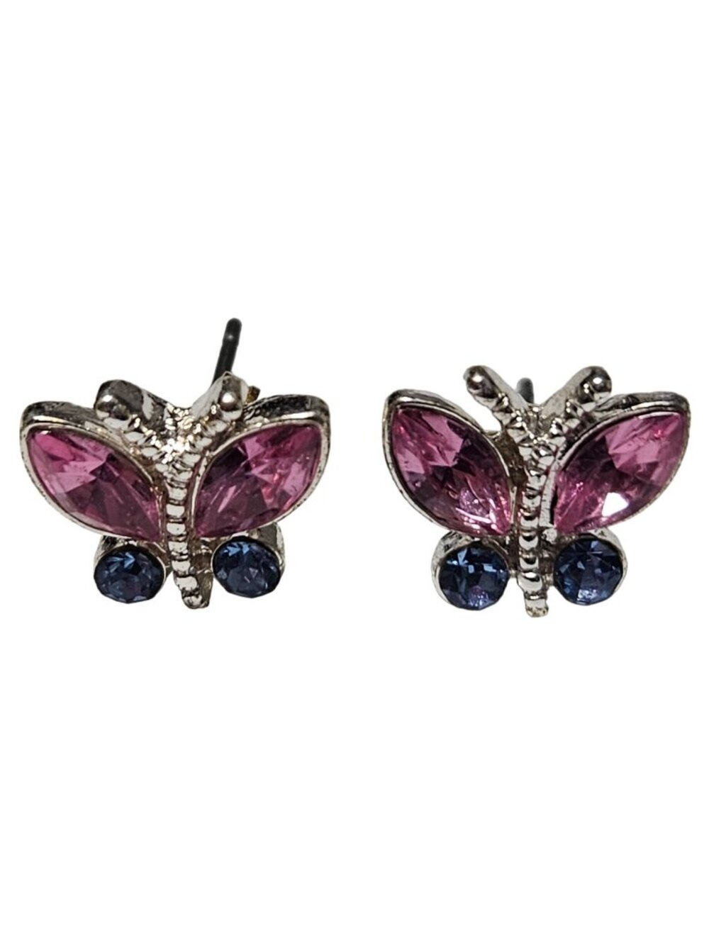 Y2K Butterfly Stud Earrings Pink Blue Gemstone Whimsical Fairycore Fashion Women